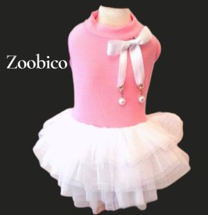 画像2: 【在庫Sale】【1380円】【犬 服】ホワイトリボンのチュチュドレス【メール便OK】