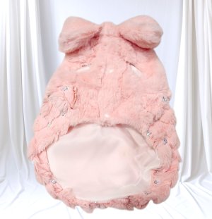 画像6: 【新色】【冬】【犬 服】ビジューリボン付フェイクファーコート【メール便OK】