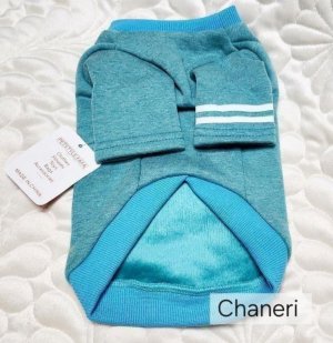 画像4: 【メール便無料】愛犬服 英字ロゴ 長袖 Tシャツ トレーナー 裏起毛 暖かい犬服 犬の冬服 プードル チワワ カッコカワイイ :ターコイズブルー