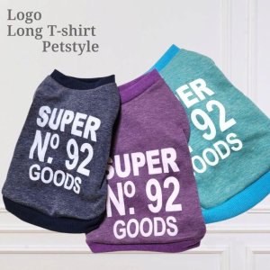 画像11: 【メール便無料】愛犬服 英字ロゴ 長袖 Tシャツ トレーナー 裏起毛 暖かい犬服 犬の冬服 プードル チワワ カッコカワイイ :ターコイズブルー