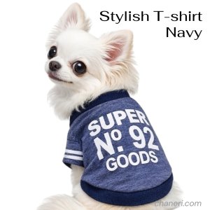 画像2: 【メール便無料】愛犬服 英字ロゴ 長袖 Tシャツ トレーナー 裏起毛 暖かい犬服 犬の冬服 プードル チワワ カッコカワイイ :ネイビー
