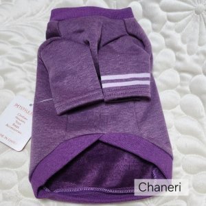 画像6: 【メール便無料】愛犬服 英字ロゴ 長袖 Tシャツ トレーナー 裏起毛 暖かい犬服 犬の冬服 プードル チワワ カッコカワイイ :パープル