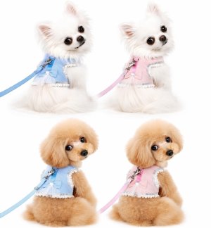 画像19: 高級IS PET ピンク ハーネス＆リードセット フリル フリル チュール 小型犬 チワワ プードル 春夏 お出かけ GW 旅行 可愛い