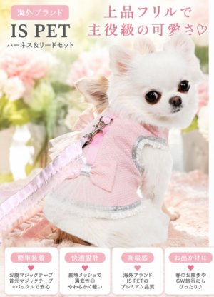 画像11: 高級IS PET ピンク ハーネス＆リードセット フリル フリル チュール 小型犬 チワワ プードル 春夏 お出かけ GW 旅行 可愛い
