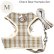 画像5: 【メール便無料】愛犬用 犬服 ペット用 ハーネス SET 犬用 犬 可愛い ベア チェック柄 くま ハーネスセット 胴輪セット 可愛いハーネス 小型犬 散歩 旅行 軽量 簡単装着 ブラウン (5)
