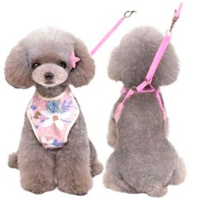 画像4: 【メール便無料】犬用 花柄 ハーネス＆リード 小型犬 旅行 散歩 胴輪セット 軽量 簡単装着 ピンク系