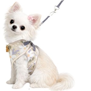 画像11: 【メール便無料】犬用 花柄 ハーネス＆リード 小型犬 旅行 散歩 胴輪セット 軽量 簡単装着 ベージュ系
