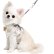 画像11: 【メール便無料】犬用 花柄 ハーネス＆リード 小型犬 旅行 散歩 胴輪セット 軽量 簡単装着 ベージュ系 (11)