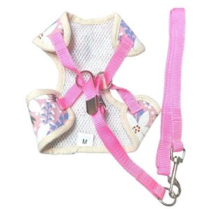 画像6: 【メール便無料】犬用 花柄 ハーネス＆リード 小型犬 旅行 散歩 胴輪セット 軽量 簡単装着 ピンク系
