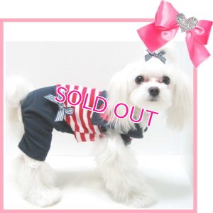 画像1: 【再入荷】【半額】犬 服/愛犬[メール便OK]セール/セーラーオールインワン（つなぎ）　Puppyzzang-アウトレット