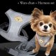 犬用 犬 刺繍 ワッペン ハーネス リード セット 胴輪 胴輪セット 可愛いハーネス 小型犬 散歩 旅行 軽量 簡単装着 グレー