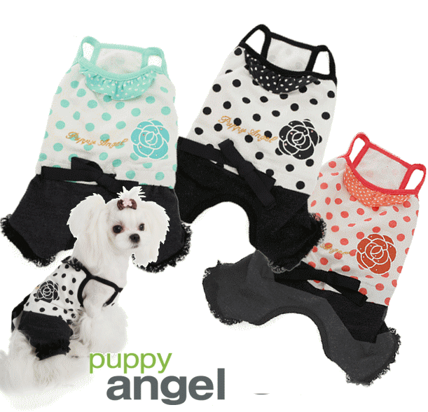 犬 服/愛犬[送料無料]セール/PUPPYANGEL(パピーエンジェル) ローシャドッティーオールインワン/Rosha Dotty Overalls