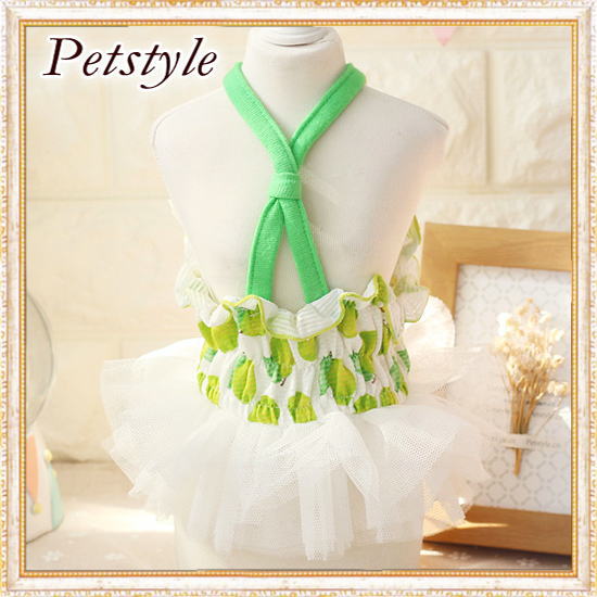 【サマーセール】【最終sale】【580円】【犬 服】ライムチュチュワンピース【Petstyle】【メール便OK】 