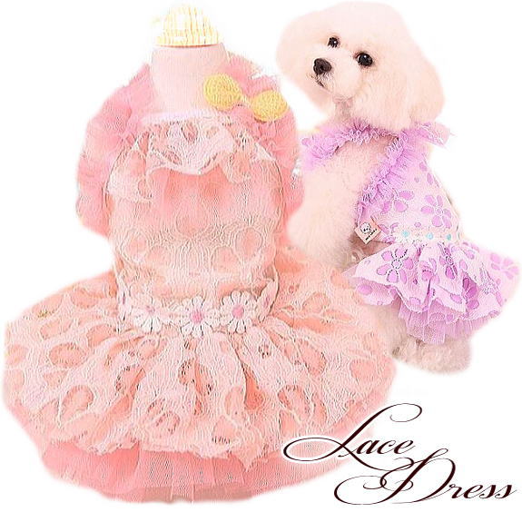 犬 服 犬の服 ドッグウェア ワンピース ワンピ 春 夏 新作 MKO フラワー レース チュチュ Dress【メール便可】