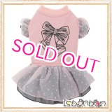 画像: 【在庫限り】【Mサイズのみ】【Sale　2000円】【犬 服】シフォンフリルのリボンワンピ【ISBONBON】【メール便OK】