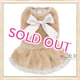 画像:  【犬 服】【30％OFF】【Sale3380円】 プラッシュファードレスベージュ【PrettyPet】【メール便OK】