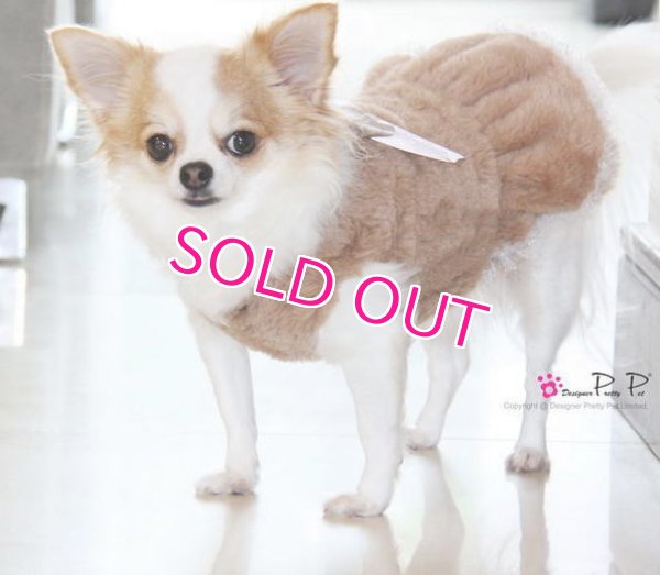 画像2:  【犬 服】【30％OFF】【Sale3380円】 プラッシュファードレスベージュ【PrettyPet】【メール便OK】