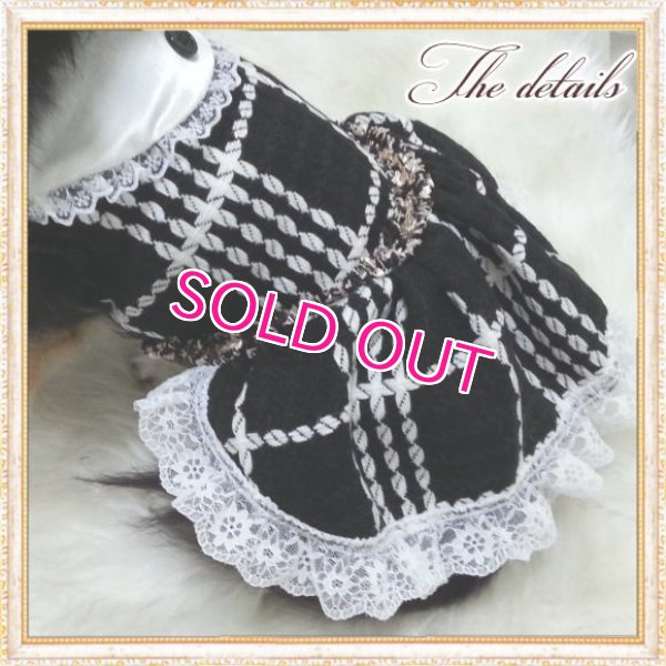 画像5: 【犬 服】【新作】【2980円】Coco調白黒チェックドレス ブラック【Doggy Star】【メール便OK】