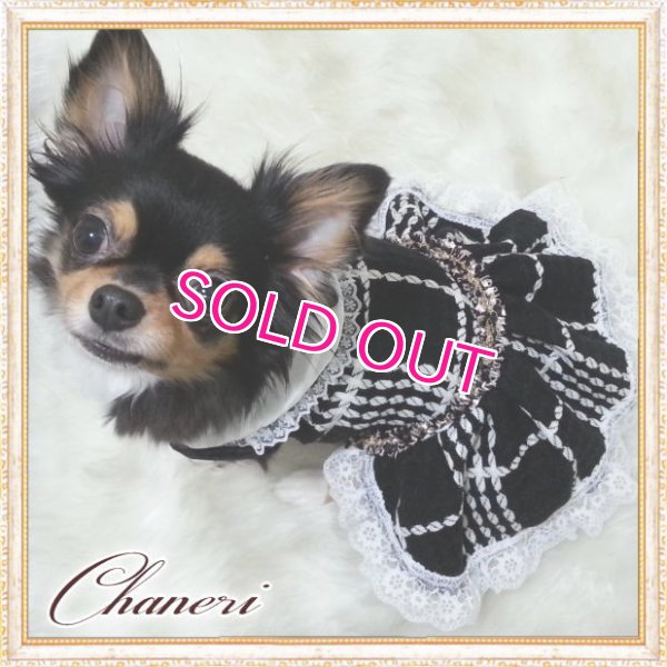 画像4: 【犬 服】【新作】【2980円】Coco調白黒チェックドレス ブラック【Doggy Star】【メール便OK】