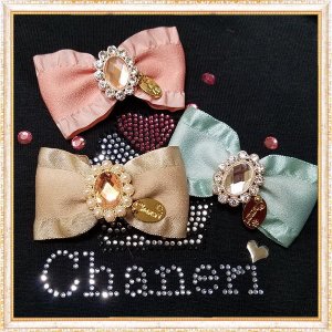 画像: 【新作】【愛犬用】【ヘアリボン】Chaneriビジューリボン【バレッタ】【メール便OK】