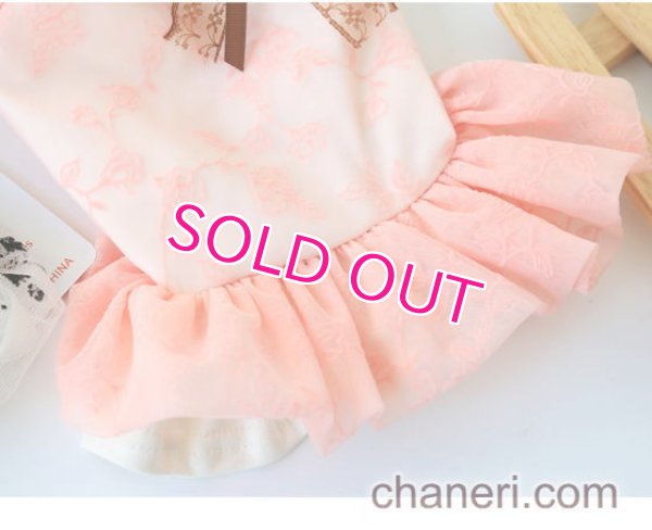 画像6: 【新作】【春夏】【1580円】【犬 服】ローズ柄チュールのキャミワンピース【Petstyle】【メール便OK】
