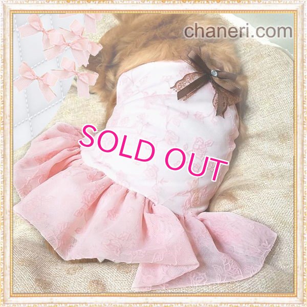 画像9: 【新作】【春夏】【1580円】【犬 服】ローズ柄チュールのキャミワンピース【Petstyle】【メール便OK】