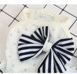 画像3:  【最終Sale】【在庫限り】【999円】ボーダーフリルとリボンのメッシュワンピース【メール便OK】