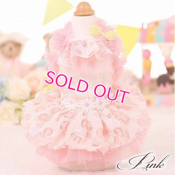 画像3: 犬 服 犬の服 ドッグウェア ワンピース ワンピ 春 夏 新作 MKO フラワー レース チュチュ Dress【メール便可】