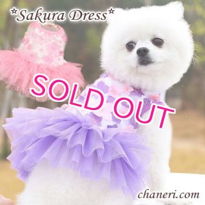 画像:  【犬 服】【sale】【春夏】Sakuraモチーフチュチュフリルのワンピース【メール便OK】