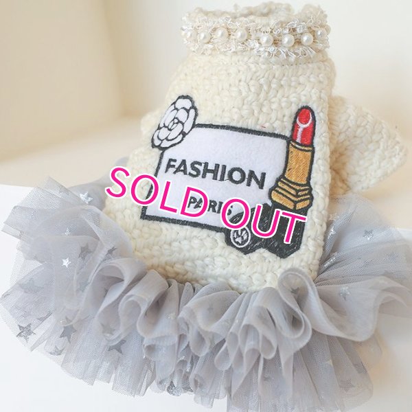 画像10: 犬 服 犬の服【秋冬】 Coco調のカメリア＆ルージュチュチュDress【メール便可】パーティー イベント