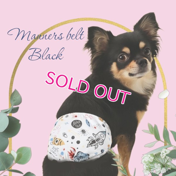 画像4: 特売【在庫限り】【500円】【白 ホワイト】宇宙柄 マナーベルト【メール便OK】犬用 愛犬ベルト カフェ