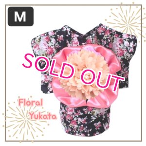 画像: 【犬 服】【Sale】【1220円】【帯飾り付】オシャレゆかた【Cute dog】【メール便OK】ブラック M