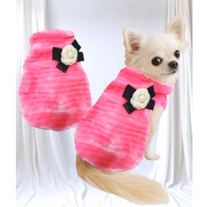 画像: 【sale】【新色】【犬 服】【カメリアリボン付】PETCOふわふわコート【メール便OK】