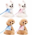 画像18: 高級IS PET ブルー ハーネス＆リードセット フリル フリル チュール 小型犬 チワワ プードル 春夏 お出かけ GW 旅行 上品ブルー