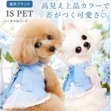画像: 高級IS PET ブルー ハーネス＆リードセット フリル フリル チュール 小型犬 チワワ プードル 春夏 お出かけ GW 旅行 上品ブルー