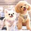 画像12: 【メール便無料】愛犬用 犬服 ペット用 ハーネス SET 犬用 犬 可愛い ベア チェック柄 くま ハーネスセット 胴輪セット 可愛いハーネス 小型犬 散歩 旅行 軽量 簡単装着 淡いグレー