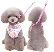 画像4: 【メール便無料】犬用 花柄 ハーネス＆リード 小型犬 旅行 散歩 胴輪セット 軽量 簡単装着 ピンク系