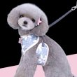 画像2: 【メール便無料】犬用 花柄 ハーネス＆リード 小型犬 旅行 散歩 胴輪セット 軽量 簡単装着 ブルー系