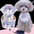 画像3: 【メール便無料】犬用 花柄 ハーネス＆リード 小型犬 旅行 散歩 胴輪セット 軽量 簡単装着 ブルー系