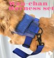 画像5: 犬用 犬 刺繍 ワッペン ハーネス リード セット 胴輪 胴輪セット 可愛いハーネス 小型犬 散歩 旅行 軽量 簡単装着 紺 ネイビー