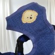 画像3: 犬用 犬 刺繍 ワッペン ハーネス リード セット 胴輪 胴輪セット 可愛いハーネス 小型犬 散歩 旅行 軽量 簡単装着 紺 ネイビー