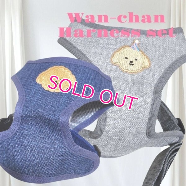 画像11: 犬用 犬 刺繍 ワッペン ハーネス リード セット 胴輪 胴輪セット 可愛いハーネス 小型犬 散歩 旅行 軽量 簡単装着 グレー