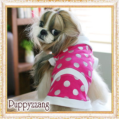 画像: 【Sele】【メール便OK】犬服/キュートな丸襟の水玉TEE【PUPPYZZANG】 