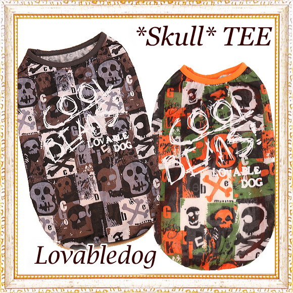 画像: 【犬 服】【値下げ】【メール便OK】【999円】スカルのタンクトップTEE【LOVABLEDOG】