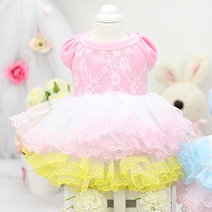 画像: 【新作】【春夏】【Sale　2480円】【犬 服】パフ袖のレースチュチュドレス【Lollypop】【メール便OK】