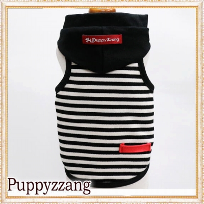 画像: 【新作】【犬 服】【Sale】【1580円】フード付きボーダータンクトップTEE【Puppyzzang】【メール便OK】