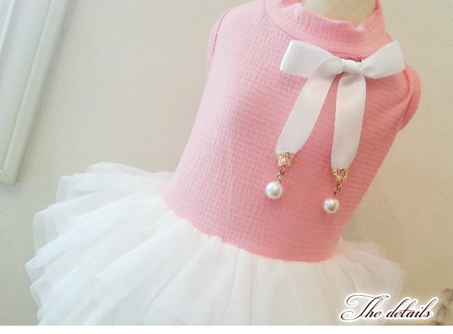 画像: 【在庫Sale】【1580円】【犬 服】ホワイトリボンのチュチュドレス【メール便OK】