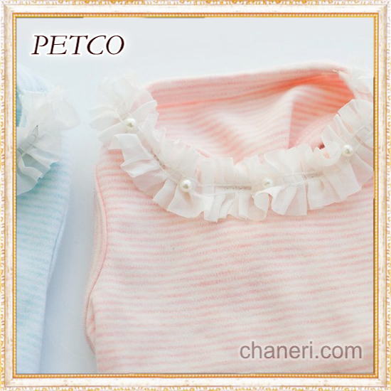 画像: 【在庫限り】【Sale】【1680円】【犬 服】フリルのピンボーダーワンピース【PETCO】【メール便OK】