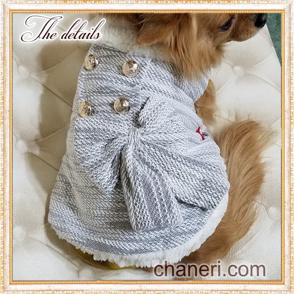 画像: 在庫限り【メール便無料】【犬 服】【sale】【990円】ふわふわツイードおリボンコート【Petstyle】