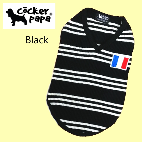 画像: 愛犬の服【春夏新作】フランスストライプVネック Tシャツ【cockerpapa】メール便OK